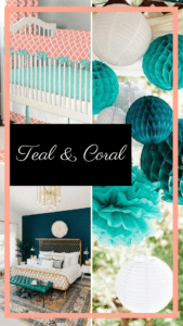  Moodboard in teal and coral for brand design