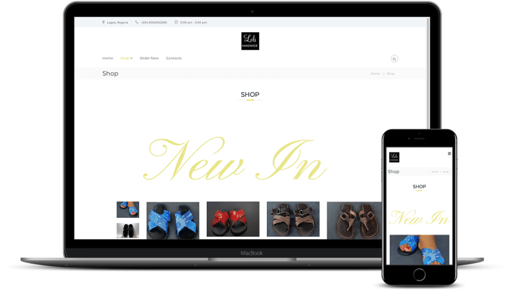 Website design for Shoe Business